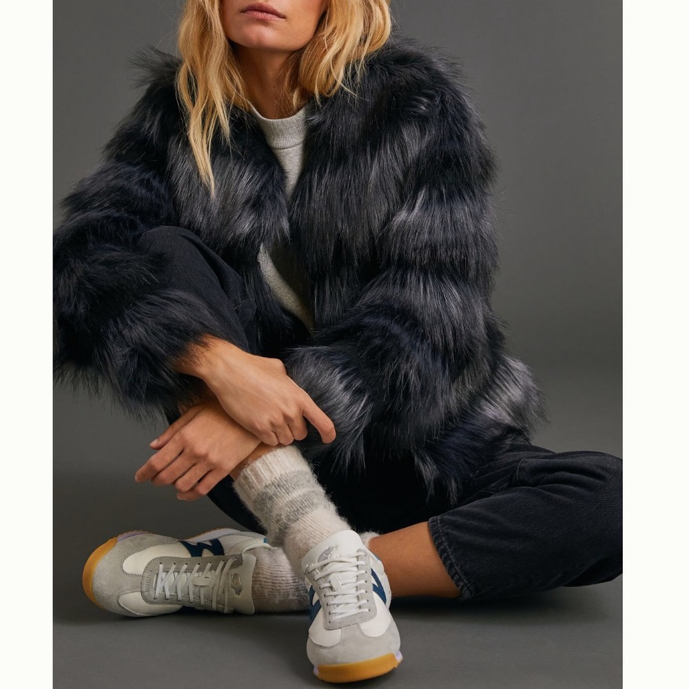 Anthropologie Soundwave Faux Fur Jacket